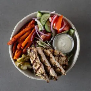 Our $ 15 Chicken Burger Bowl