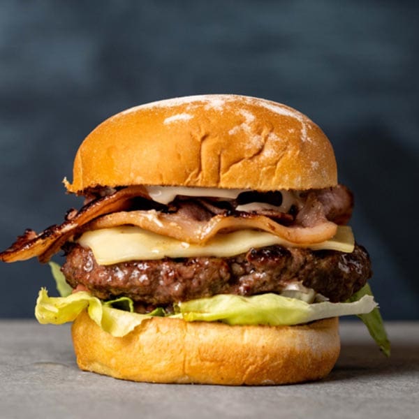 Our epic Wagyu burger with bacon and truffle oil Ribs & Burgers ZA